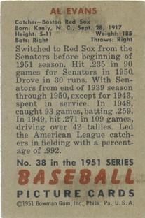 Al Evans  baseball card collectible - Main Image 2
