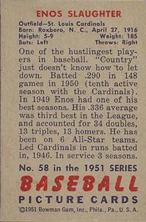 Enos Slaughter  baseball card collectible - Main Image 2