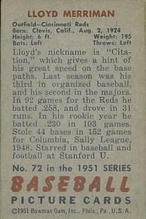 Lloyd Merriman  baseball card collectible - Main Image 2