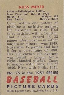 Russ Meyer  baseball card collectible - Main Image 2