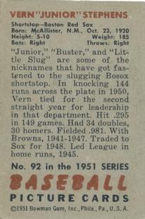 Vern Stephens  baseball card collectible - Main Image 2