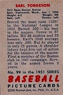 Earl Torgeson  baseball card collectible - Main Image 2