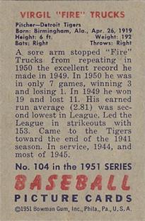 Virgil Trucks  baseball card collectible - Main Image 2