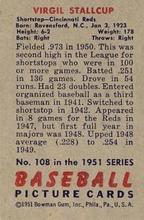 Virgil Stallcup  baseball card collectible - Main Image 2