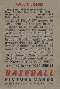 Willie Jones  baseball card collectible - Main Image 2