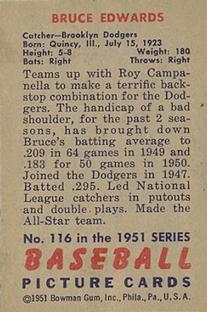 Bruce Edwards  baseball card collectible - Main Image 2