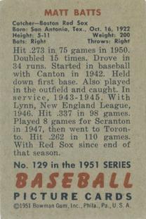 Matt Batts  baseball card collectible - Main Image 2