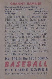 Granny Hamner  baseball card collectible - Main Image 2