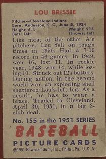 Lou Brissie  baseball card collectible - Main Image 2