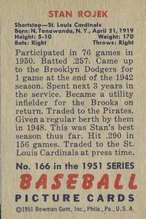 Stan Rojek  baseball card collectible - Main Image 2