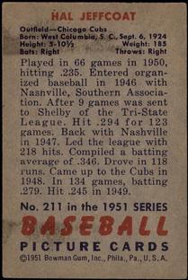 Hal Jeffcoat  baseball card collectible - Main Image 2