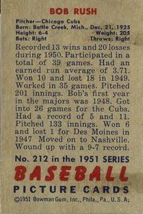 Bob Rush  baseball card collectible - Main Image 2