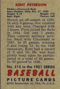 Kent Peterson  baseball card collectible - Main Image 2