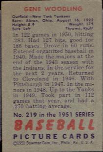 Gene Woodling  baseball card collectible - Main Image 2