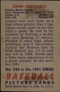 John Antonelli  baseball card collectible - Main Image 2