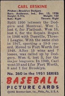 Carl Erskine  baseball card collectible - Main Image 2