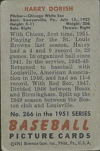 Harry Dorish  baseball card collectible - Main Image 2