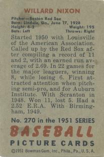 Willard Nixon  baseball card collectible - Main Image 2