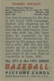 Tom Wright  baseball card collectible - Main Image 2