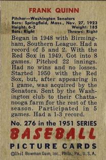 Frank Quinn  baseball card collectible - Main Image 2