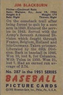 Jim Blackburn  baseball card collectible - Main Image 2