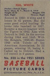 Hal White  baseball card collectible - Main Image 2