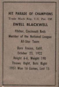 Ewell Blackwell  baseball card collectible - Main Image 2