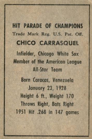 Chico Carrasquel  baseball card collectible - Main Image 2