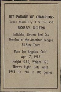 Bobby Doerr  baseball card collectible - Main Image 2