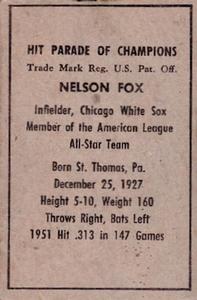 Nelson Fox  baseball card collectible - Main Image 2