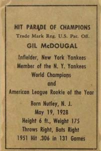 Gil McDougald  baseball card collectible - Main Image 2
