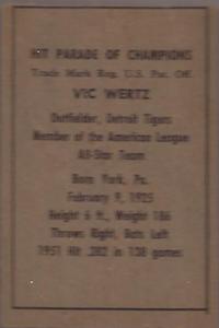 Vic Wertz  baseball card collectible - Main Image 2