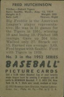 Fred Hutchinson  baseball card collectible - Main Image 2