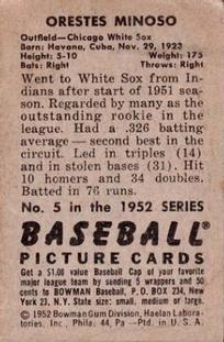 Orestes Minoso  baseball card collectible - Main Image 2