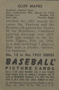 Cliff Mapes  baseball card collectible - Main Image 2