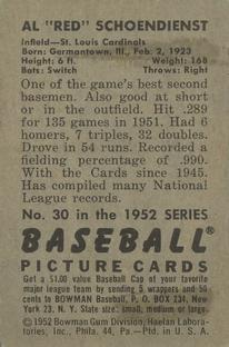 Red Schoendienst  baseball card collectible - Main Image 2