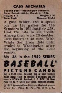 Cass Michaels  baseball card collectible - Main Image 2