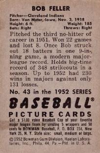 Bob Feller  baseball card collectible - Main Image 2