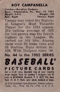 Roy Campanella  baseball card collectible - Main Image 2