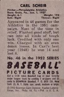 Carl Scheib  baseball card collectible - Main Image 2