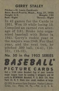 Gerry Staley  baseball card collectible - Main Image 2