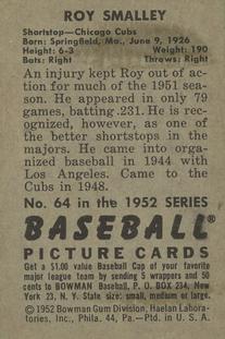 Roy Smalley  baseball card collectible - Main Image 2