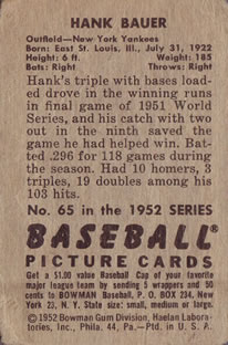 Hank Bauer  baseball card collectible - Main Image 2