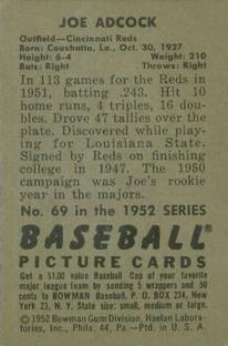 Joe Adcock  baseball card collectible - Main Image 2