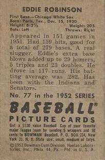 Eddie Robinson  baseball card collectible - Main Image 2
