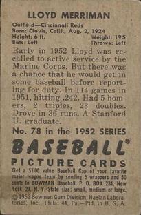 Lloyd Merriman  baseball card collectible - Main Image 2