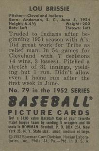 Lou Brissie  baseball card collectible - Main Image 2