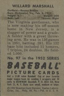 Willard Marshall  baseball card collectible - Main Image 2