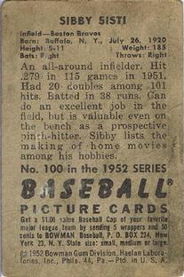 Sibby Sisti  baseball card collectible - Main Image 2