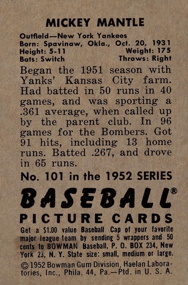 Mickey Mantle  baseball card collectible - Main Image 2